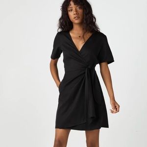 VETTA Black Wrap Mini Dress